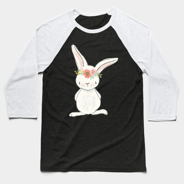 Cute Easter Bunny White T Shirt Top Women Baseball T-Shirt by danielsho90